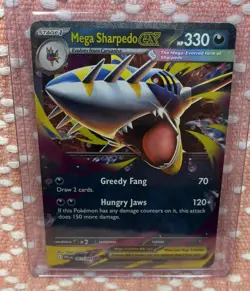 Mega Sharpedo ex 061/094 Double Rare Phantasmal Flames Pokemon NM - Image 1