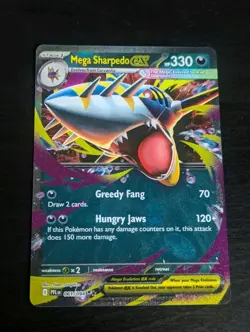 Pokemon TCG Mega Sharpedo ex 061/094 Phantasmal Flames Double Rare Holo Card NM - Image 1