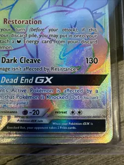 Pokemon Darkrai GX Rainbow Secret Rare Holo Card 158/147 SM Burning Shadows - Image 4