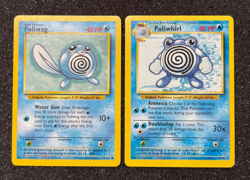 1x Poliwag & Poliwhirl Base Set Lot Vintage Pokemon Cards WOTC MP free shipping - Image 1