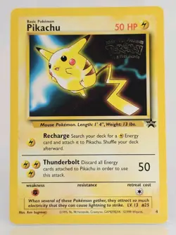 Pikachu Black Star Promo Card No.4 Kids WB Presents POKEMON The First Movie! NM - Image 1