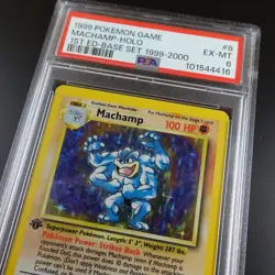 PSA 6 Machamp 8/102 Base Set 1999-2000 4th Print Holo Rare Graded Pokemon Card - Image 2
