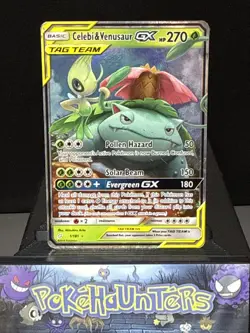 Pokemon Card Celebi & Venusaur GX 1/181 Tag Team Ultra Rare Played - Image 1