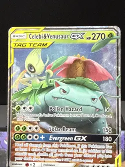 Pokemon Card Celebi & Venusaur GX 1/181 Tag Team Ultra Rare Played - Image 2