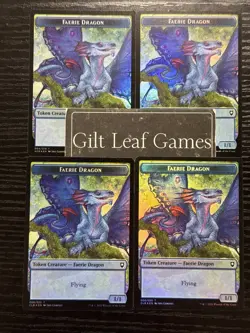 MTG *4x Faerie Dragon | Treasure Foil Double Sided Token* (NM) Magic Gathering - Image 1