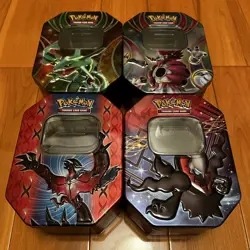 Pokemon Empty Tin Lot Of 4 - Rayquaza Darkrai Yveltal Legendary EX Black & White - Image 1