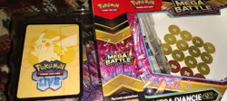 POKEMON MEGA BATTLE DECK MEGA DIANCIE EX OPENED BOX All CONTENTS NEW! NO PROMOS - Image 3