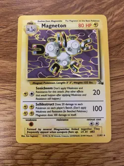 NM Magneton 11/62 Fossil Set Holo Rare Pokemon Wotc TCG Card - Image 1