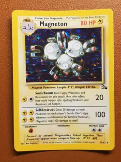 Magneton 11/62 Holo Rare Unlimited Fossil Pokemon Card WOTC NM/LP Vintage TCG - Image 1