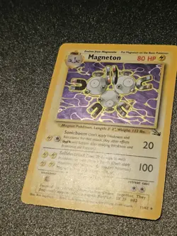 Pokemon TCG Magneton Fossil Holo Rare Card 11/62 MP/HP - Image 2