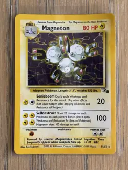 Pokemon TCG Magneton 11/62 Holo Rare Card Fossil Set 1999 MP Condition - Image 1