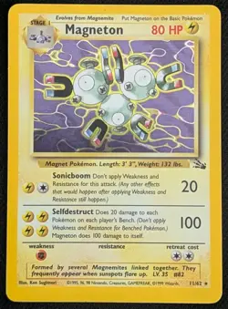 Magneton 11/62 Fossil Set Holo Rare WOTC Pokemon Card TCG - Image 1