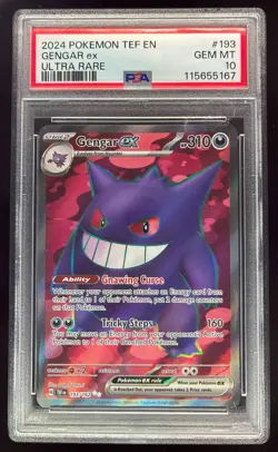 2024 Pokemon SV Temporal Forces - TEF EN #193/162 Gengar ex PSA 10 - Image 1