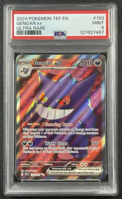 GENGAR EX PSA 9 2024 POKEMON SV TEMPORAL FORCES - TEF EN #193/162 ULTRA RARE 487 - Image 1