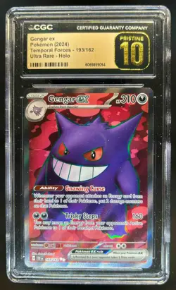 2024 Pokemon SV Temporal Forces TEF EN Gengar ex PRISTINE #193/162 CGC 10 - Image 1