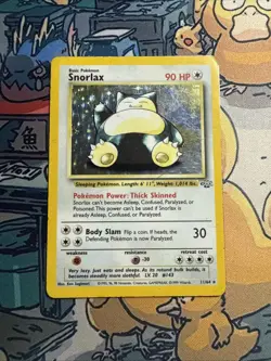 1999 Pokemon TCG Snorlax Jungle Holo Rare Card 11/64 Unlimited HP - Image 1
