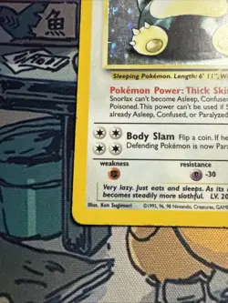 1999 Pokemon TCG Snorlax Jungle Holo Rare Card 11/64 Unlimited HP - Image 4