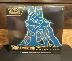 POKEMON CENTER TCG MEGA EVOLUTION SEALED ELITE TRAINER BOX ETB LUCARIO - Image 1