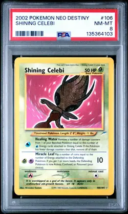 2002 POKEMON NEO DESTINY #106 SHINING CELEBI PSA 8 - Image 1