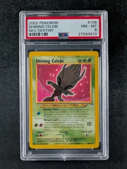 2002 Pokemon SHINING CELEBI #106/105 Neo Destiny Secret Rare Holo PSA 8 - Image 1