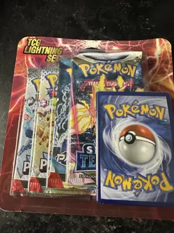 Pokemon TCG Lightning Set 4 Packs + 1 Bonus Card! Brand New/Sealed! - Image 1