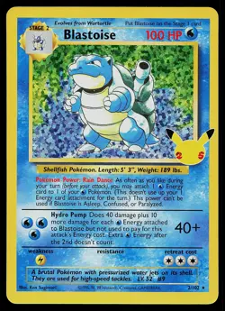 Pokemon Card - Blastoise Celebrations Classic Collection 2/102 Holo - Image 1
