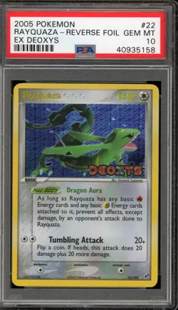 Pokemon Rayquaza ex Deoxys Reverse Holo Rare #22 PSA 10 Gem Mint - Image 1