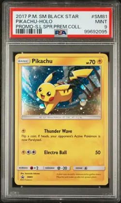 2017 POKEMON SM BLACK STAR PROMO SM81 PIKACHU-HOLO SHINING LEGENDS SUPER PREMIUM - Image 1