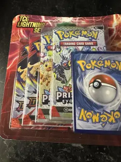 Pokemon TCG Lightning Set 4 Packs + 1 Bonus Card! Brand New/Sealed! - Image 1