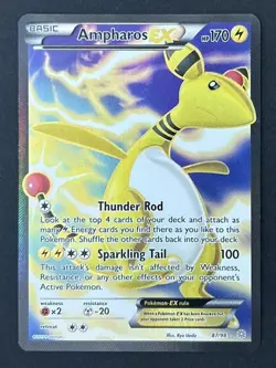 Pokemon TCG Ampharos EX XY Ancient Origins Holo Card 87/98 Full Art - LP - Image 1