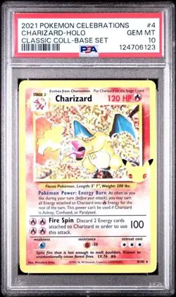 PSA 10 CHARIZARD 4 CELEBRATIONS HOLO POKEMON GEM MINT - Image 1