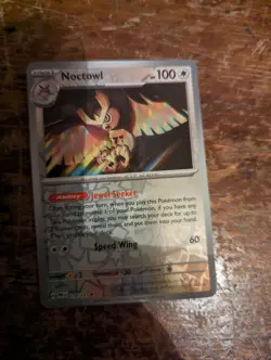 Pokemon TCG Noctowl 078/131 Rare Reverse Holo Foil Prismatic Evolutions Card - Image 1