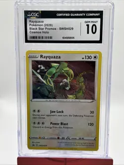 2020 POKEMON BLACK STAR PROMOS COSMOS HOLO #SWSH029 RAYQUAZA CGC 10 - Image 1