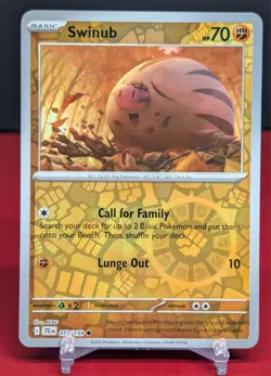 Pokemon Swinub #077/159 Journey Together Reverse Holo - Image 1