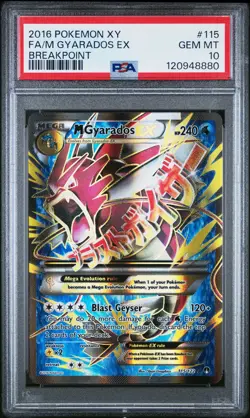 2016 POKEMON XY BREAKPOINT #115 FULL ART/M GYARADOS EX PSA 10 - Image 1