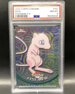 2000 Topps Chrome Pokemon TV Mew #151 Holo PSA 8 NM-MT - Image 1