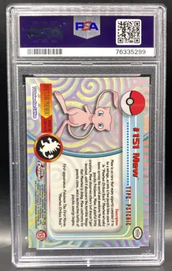 2000 Topps Chrome Pokemon TV Mew #151 Holo PSA 8 NM-MT - Image 2
