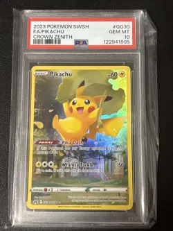 2023 POKEMON SWORD & SHIELD CROWN ZENITH #GG30 FULL ART/PIKACHU PSA 10 - Image 1