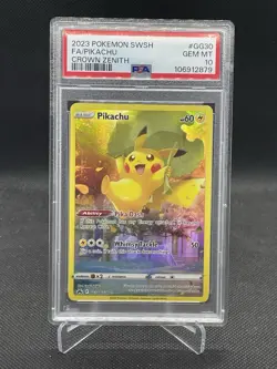 Pokemon Pikachu TCG Sword & Shield Crown Zenith GG30 PSA 10 Full Art 2023 - Image 1