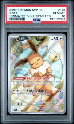 2025 POKEMON SVP EN-SV BLACK STAR PROMO #173 EEVEE PSA 10 - Image 1