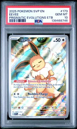 2025 POKEMON SVP EN-SV BLACK STAR PROMO #173 EEVEE PSA 10 - Image 1
