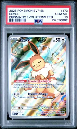2025 POKEMON SVP EN-SV BLACK STAR PROMO #173 EEVEE PSA 10 - Image 1