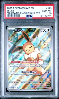 2025 POKEMON SVP EN-SV BLACK STAR PROMO #173 EEVEE PSA 10 - Image 1