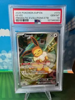 2025 POKEMON SVP EN-SV BLACK STAR PROMO 173 EEVEE PRISMATIC EVOLUTIONS PSA 10 - Image 1