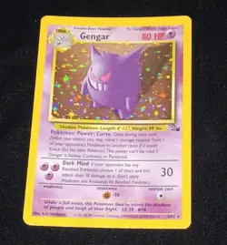Pokemon TCG Gengar Fossil Unlimited Holo Rare 1999 5/62 Vintage WOTC - Image 1