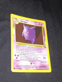 Pokemon TCG Gengar Fossil Unlimited Holo Rare 1999 5/62 Vintage WOTC - Image 3