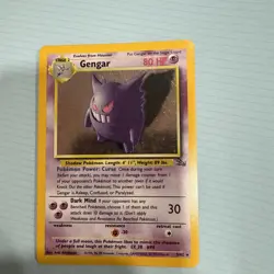 Pokemon TCG Fossil Unlimited #5/62 Gengar (5) Holo Rare - Image 1