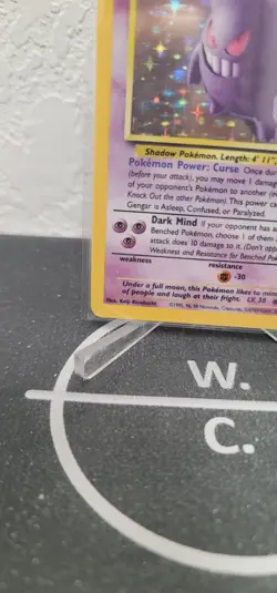 Pokemon TCG Gengar Holo Rare Card 5/62 Fossil Unlimited 1999 - Image 2