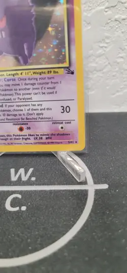 Pokemon TCG Gengar Holo Rare Card 5/62 Fossil Unlimited 1999 - Image 3