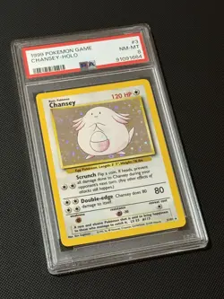 PSA 8 1999 Pokemon Chansey 3/102 Base Set Unlimited HOLO NM - MINT - Image 2